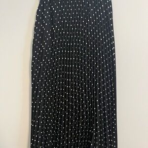 Anne Klein Black and White Polka Dot Maxi Skirt